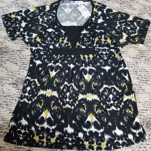 Fashion bug blouse black‎ / yellow